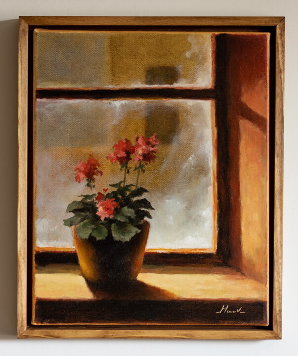 Painting titled "Flowers by the wind…" by Igor Makeev, Original Artwork, Oil