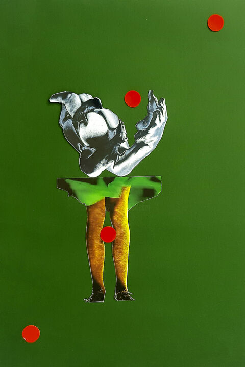 Коллажи под названием "Четыре красных круга" - Igor Matvienko, Подлинное произведение искусства, Коллажи