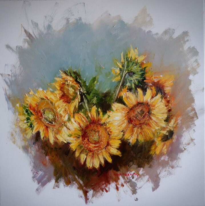 Peinture intitulée "Sunny Flower" par Igor Navrotski, Œuvre d'art originale, Huile