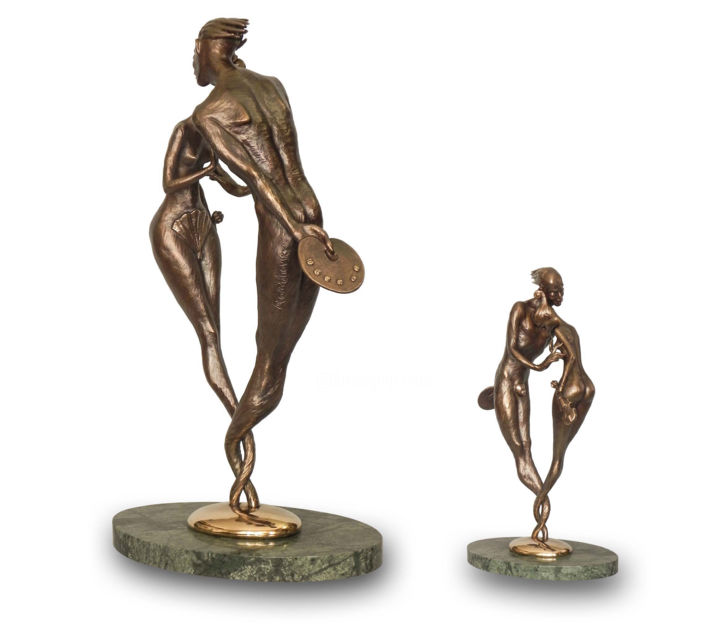 Sculpture titled "Monogamy" by Igor Romanovsky, Original Artwork, Bronze