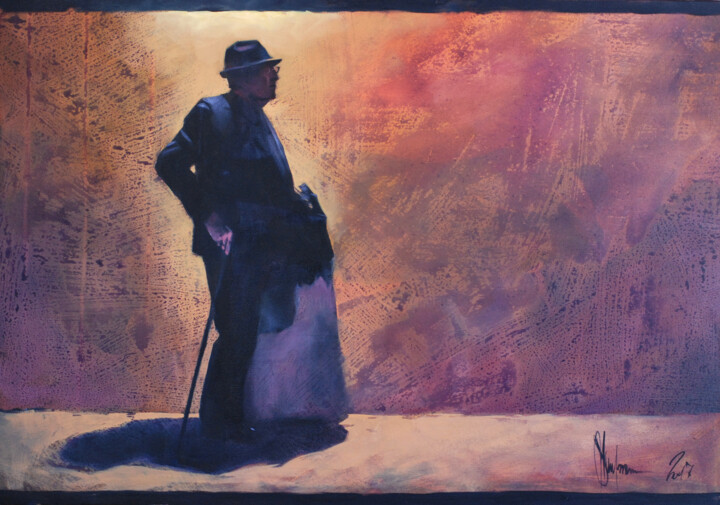 Pittura intitolato "A hard way home" da Igor Shulman, Opera d'arte originale, Acrilico