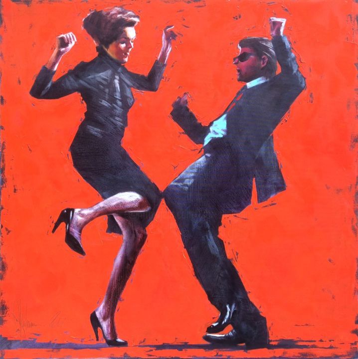 Malerei mit dem Titel "Dancing Duet" von Igor Shulman, Original-Kunstwerk, Öl