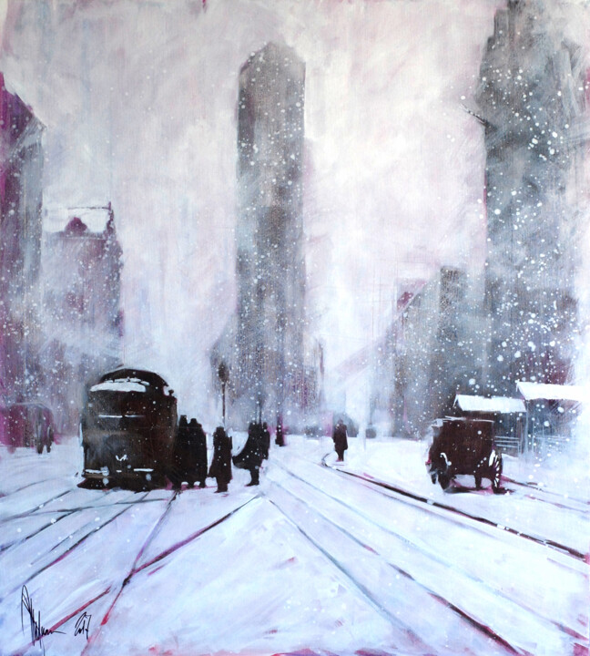 Ζωγραφική με τίτλο "Winter. Retro." από Igor Shulman, Αυθεντικά έργα τέχνης, Λάδι