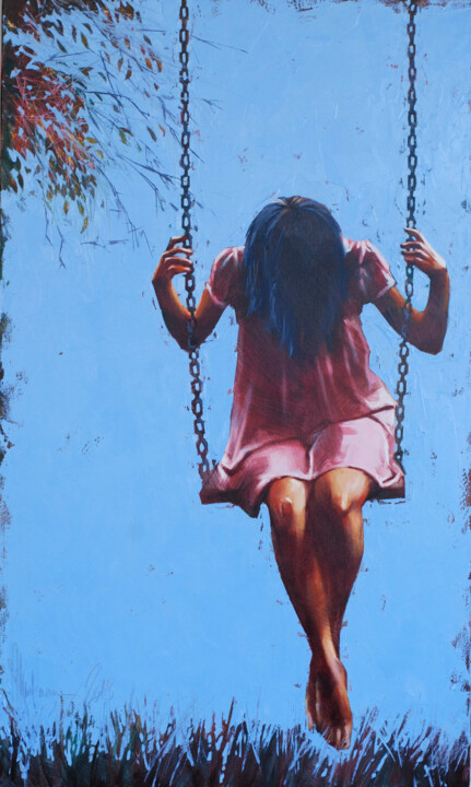 Painting titled "May swings." by Igor Shulman, Original Artwork, Oil