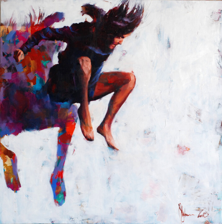 Schilderij getiteld "Leap to nowhere. (W…" door Igor Shulman, Origineel Kunstwerk, Acryl