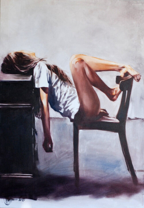 Painting titled "lazy morning" by Igor Shulman, Original Artwork, Oil