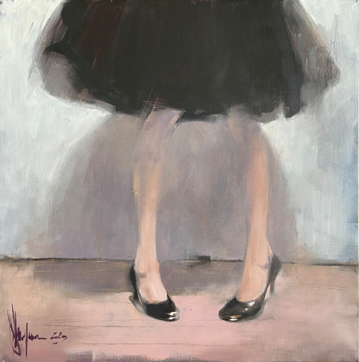 Painting titled "Novelty shoes." by Igor Shulman, Original Artwork, Oil Mounted on Wood Stretcher frame
