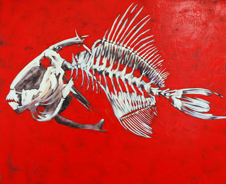 Malerei mit dem Titel "Fishborn #3" von Igor Shulman, Original-Kunstwerk, Öl