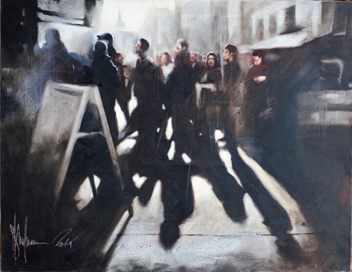 Painting titled "City. Morning." by Igor Shulman, Original Artwork, Oil