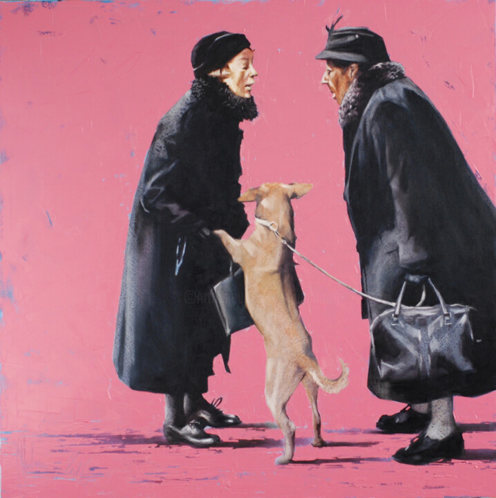 Malerei mit dem Titel "The neighbors" von Igor Shulman, Original-Kunstwerk, Öl