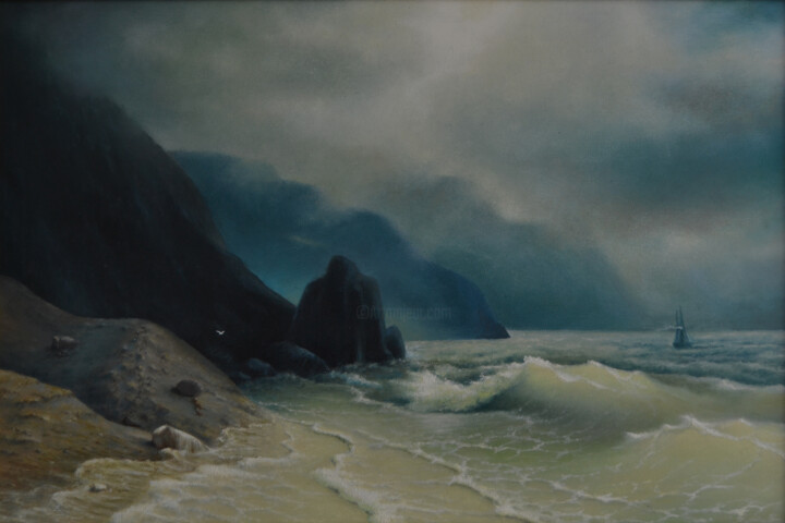 Картина под названием "Берег моря.jpg" - Игорь Смирнов, Подлинное произведение искусства, Масло