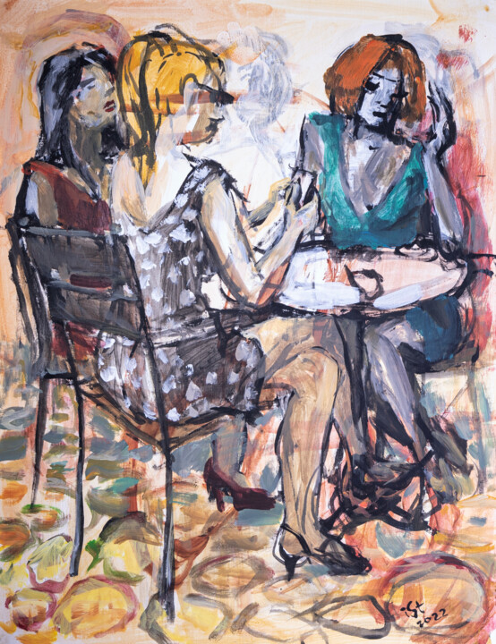 Pintura titulada "Friends at a summer…" por Igor Studenikin (iSt), Obra de arte original, Acrílico