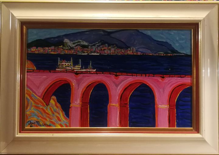 Peinture intitulée "L'aqueduc de la Ves…" par Igor Marceau, Œuvre d'art originale, Acrylique Monté sur Châssis en bois