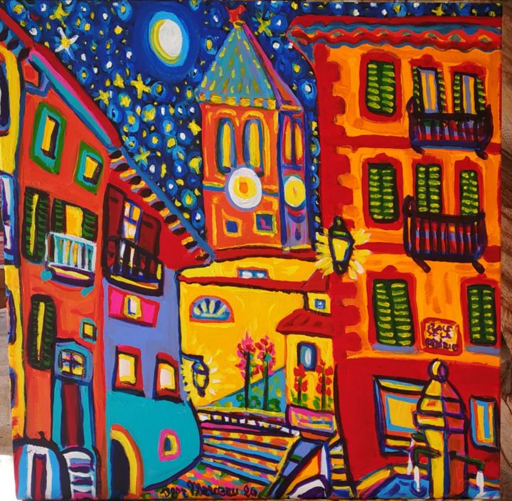 Peinture intitulée "La place à la con-F…" par Igor Marceau, Œuvre d'art originale, Acrylique