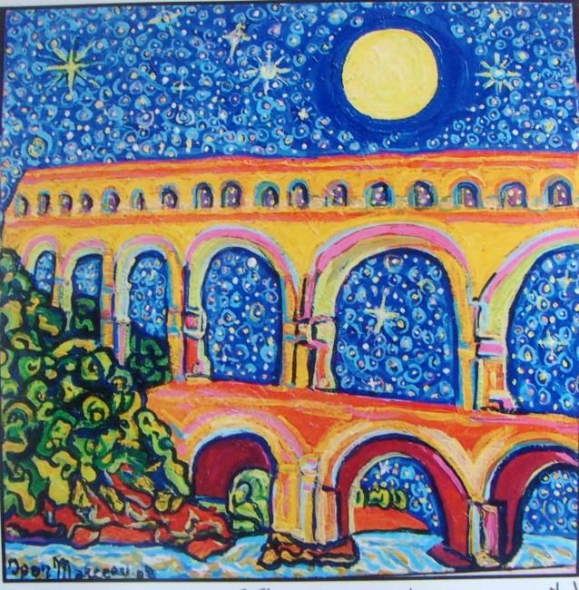 Ζωγραφική με τίτλο "le pont du Gard" από Igor Marceau, Αυθεντικά έργα τέχνης