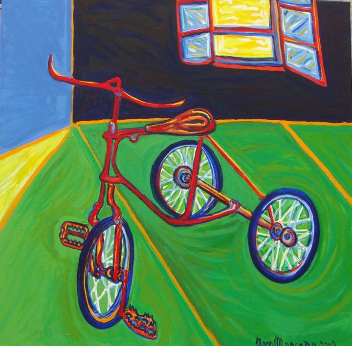 Peinture intitulée "Le tricycle du Canu…" par Igor Marceau, Œuvre d'art originale, Huile