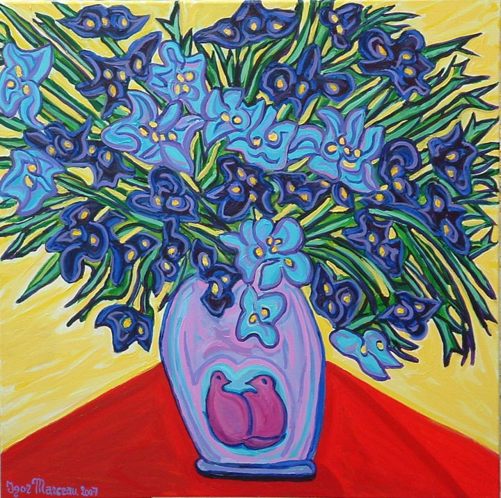 Peinture intitulée "les Zigor-iris" par Igor Marceau, Œuvre d'art originale