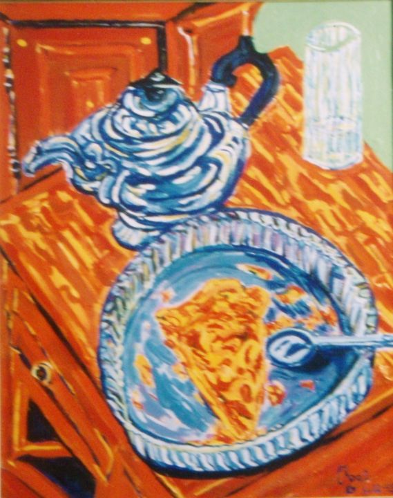 Peinture intitulée "le thé d'hier dans…" par Igor Marceau, Œuvre d'art originale