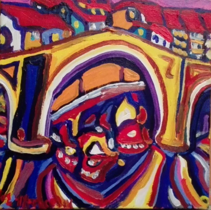 Peinture intitulée "St Affrique et ses…" par Igor Marceau, Œuvre d'art originale, Acrylique