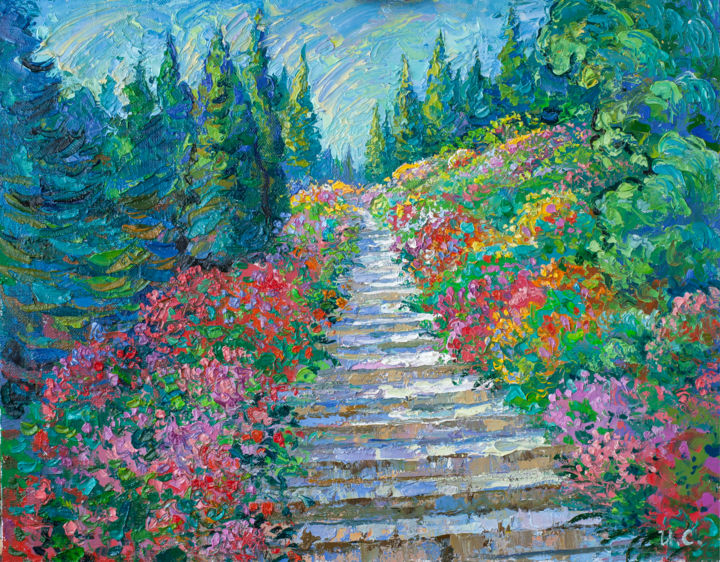 Painting titled "Лестница" by Igor Semenikhin, Original Artwork