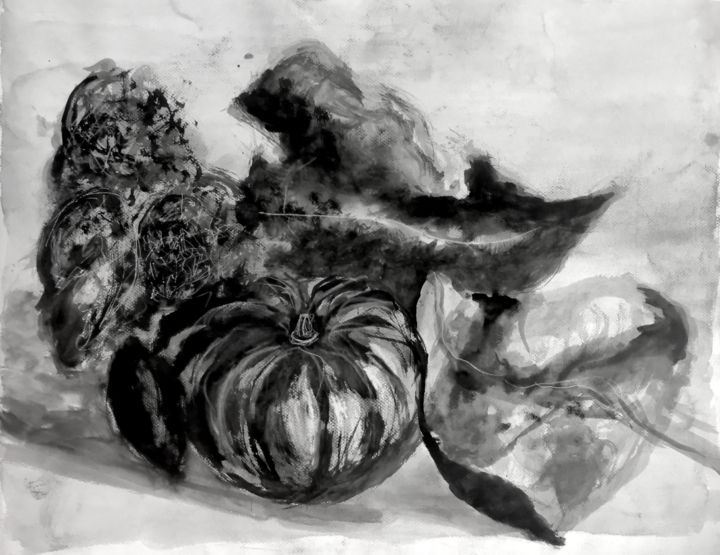 Zeichnungen mit dem Titel "Pumpkin" von Igzotic, Original-Kunstwerk, Kreide