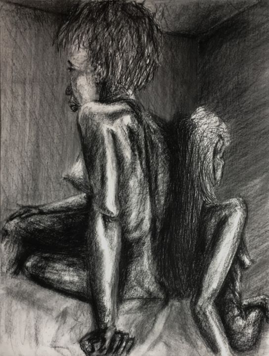 Drawing titled "Palmetto" by Igzotic, Original Artwork, Charcoal