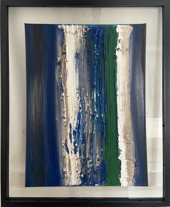 Painting titled "Blue Strates" by Ih Studio Isabelle Hamard, Original Artwork, Acrylic