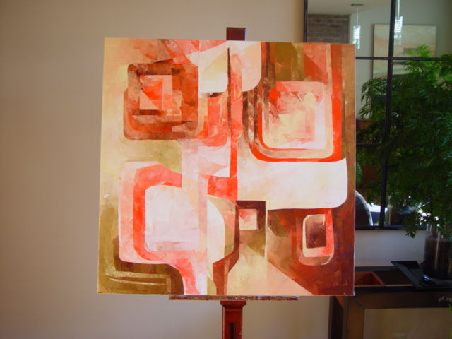 Pittura intitolato "About a square" da Ihab Mikhail, Opera d'arte originale, Olio