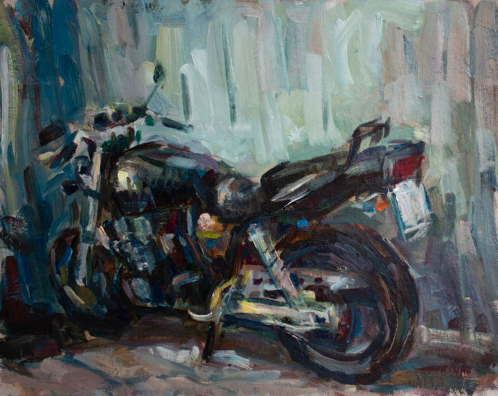 Painting titled "My ride" by Iigamov, Original Artwork, Oil