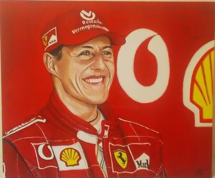 Peinture intitulée "Schumi" par Ike, Œuvre d'art originale, Acrylique