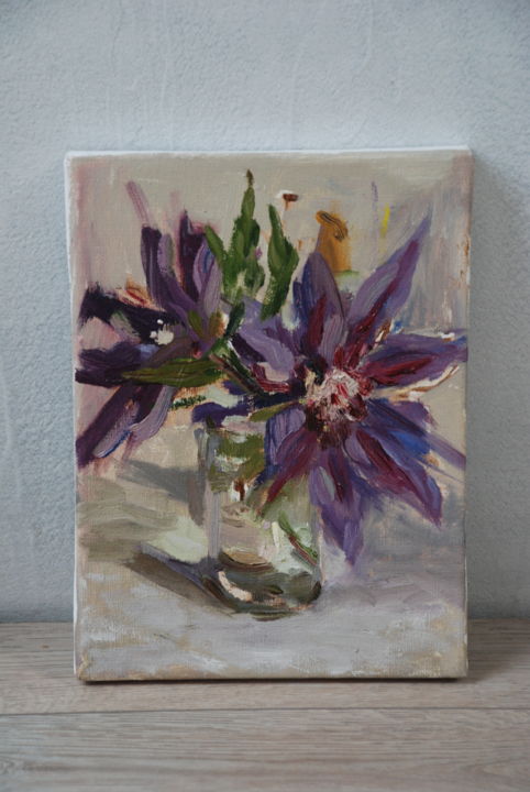 Schilderij getiteld "Blumen im Glas" door Inna Komarova, Origineel Kunstwerk, Olie