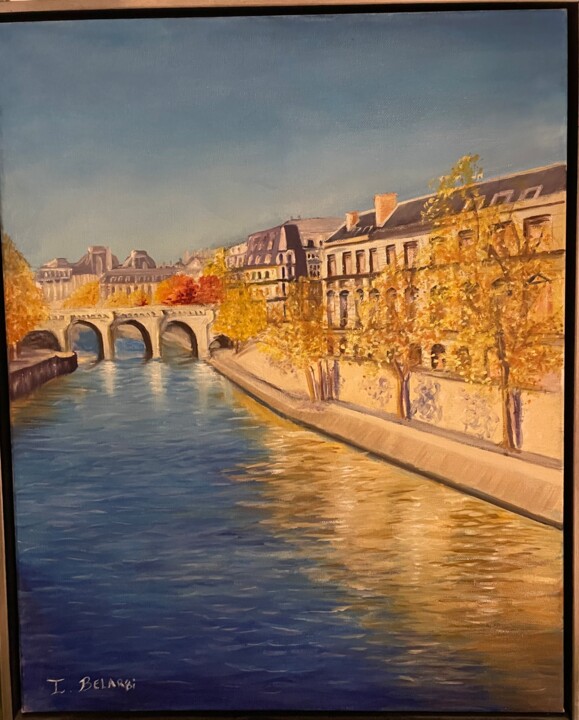 Pintura intitulada "Paris" por Ikram Belarbi, Obras de arte originais, Óleo