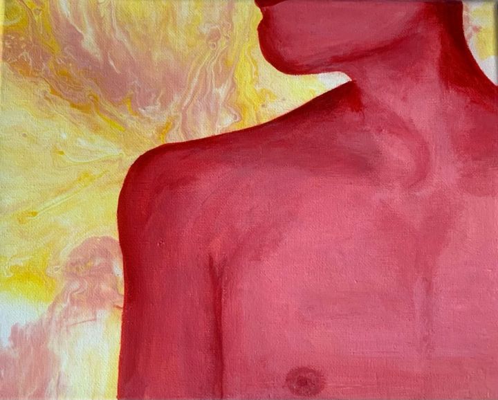 Peinture intitulée "Red" par Ilana Igueblalene, Œuvre d'art originale, Acrylique Monté sur Châssis en bois