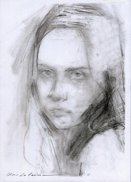 Σχέδιο με τίτλο "Fiona Apple 2" από Ilaria La Preziosa, Αυθεντικά έργα τέχνης, Κάρβουνο