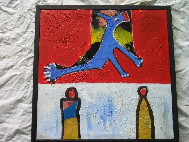Pintura intitulada "la femme et son chi…" por Ilboudo, Obras de arte originais