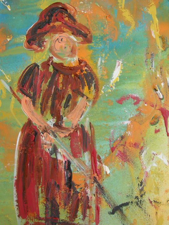 Pintura intitulada "Peasant" por Ilda Monteiro, Obras de arte originais, Óleo