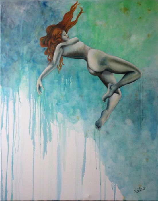 Malerei mit dem Titel "Agua.jpg" von Ileana Ramos, Original-Kunstwerk, Andere