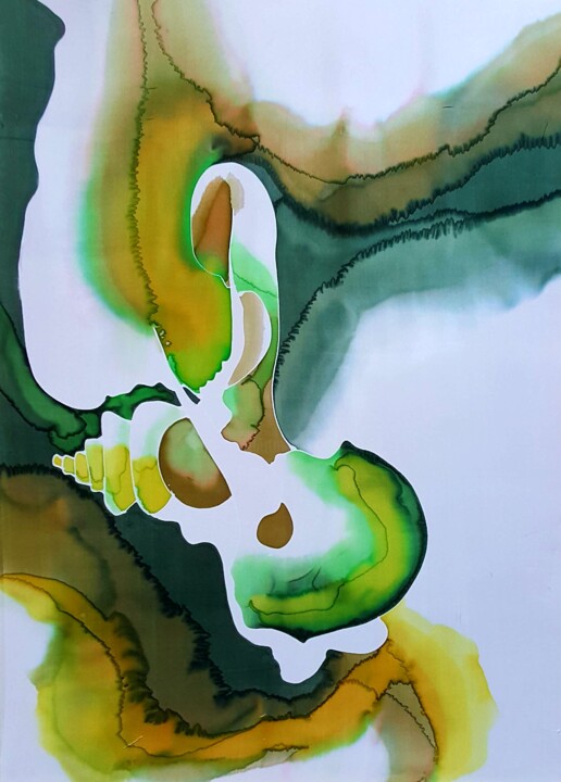 Peinture intitulée "Vers l'inconnu" par Odile Perret, Œuvre d'art originale, Tissu Monté sur Autre panneau rigide