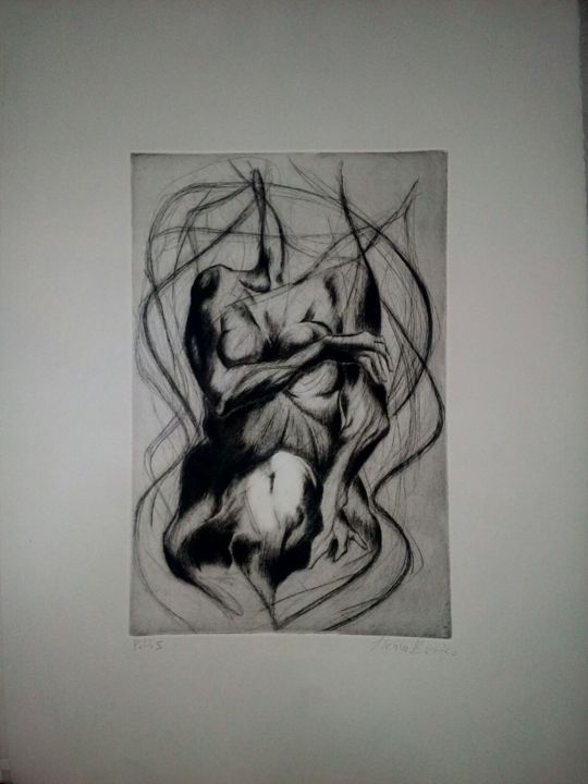 Printmaking titled "Coming Out" by Ilenia Errico, Original Artwork, Engraving