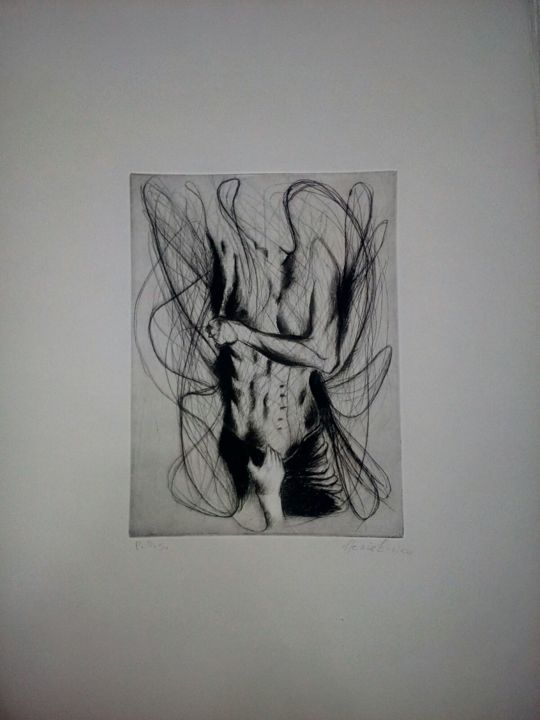 Gravures & estampes intitulée "Non si può descrive…" par Ilenia Errico, Œuvre d'art originale, Gravure