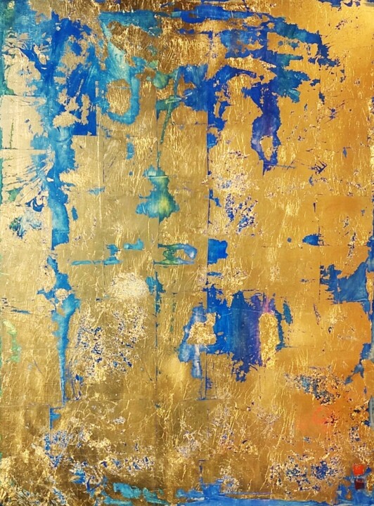 Картина под названием "GOLD XXXV" - Ilgvars Zalans, Подлинное произведение искусства, Масло