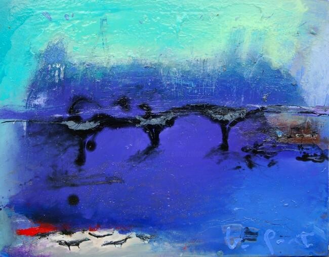 Schilderij getiteld "le pont" door Ilgvars Zalans, Origineel Kunstwerk