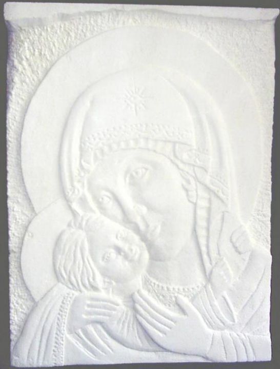 Sculpture intitulée "Madonna and child" par Andreevi, Œuvre d'art originale