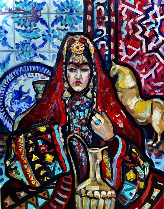 Peinture intitulée "oriental girl" par Ilia Volkov, Œuvre d'art originale, Huile