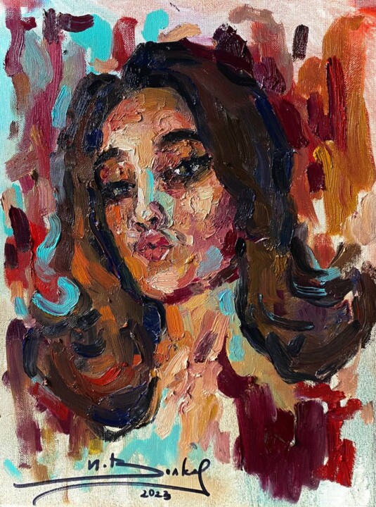 Painting titled "Woman 2" by Ilia Volkov, Original Artwork, Oil