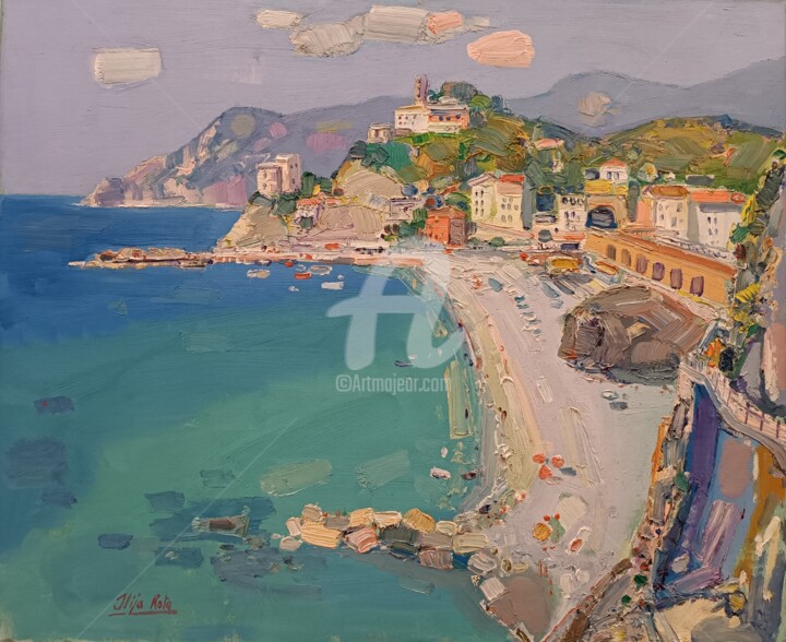 Painting titled "Liguria 5terre" by Ilija Rota, Original Artwork, Oil