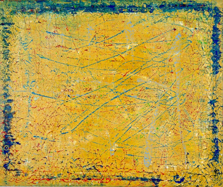 Malerei mit dem Titel "Goldene Sonne 28" von Ilir Osmani (Art Brovina), Original-Kunstwerk, Acryl