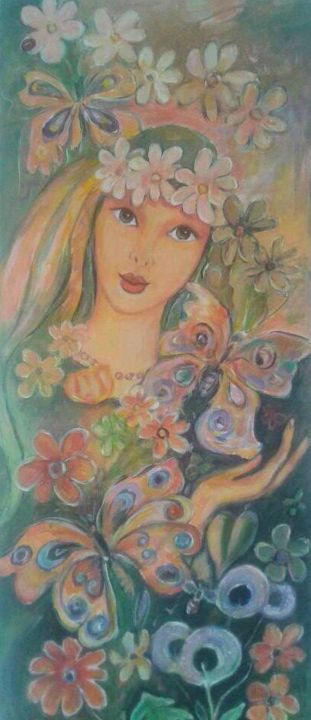 Painting titled "Весна приходит." by Ilka Trifonova, Original Artwork, Acrylic