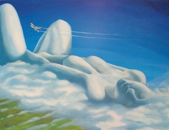 Pintura intitulada "Über den Wolken" por Georg Illek, Obras de arte originais