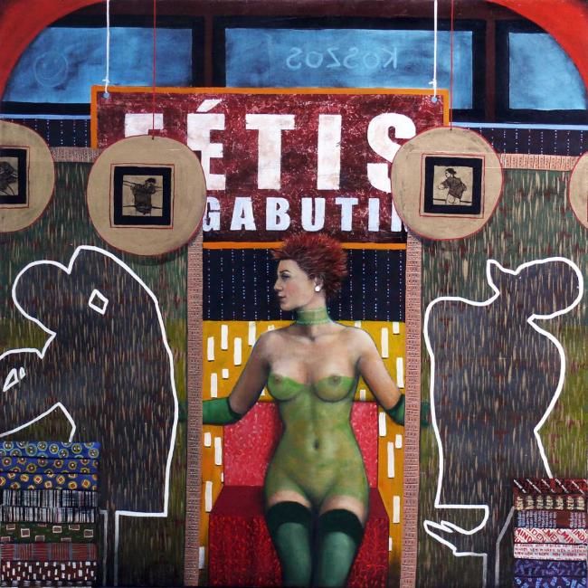 Painting titled "Fetish" by Balazs Illes, Original Artwork
